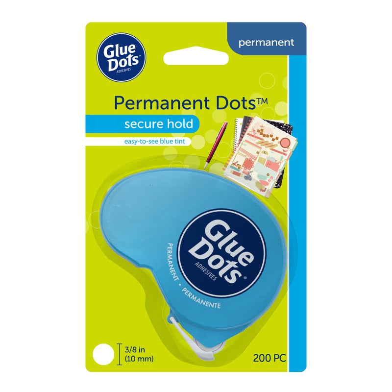 Glue Dots لاصقات لاصقة دائمة مع موزع Dot N' Go يحتوي على 200 لاصقة دائمة (.375 بوصة) (11346) - Image 1